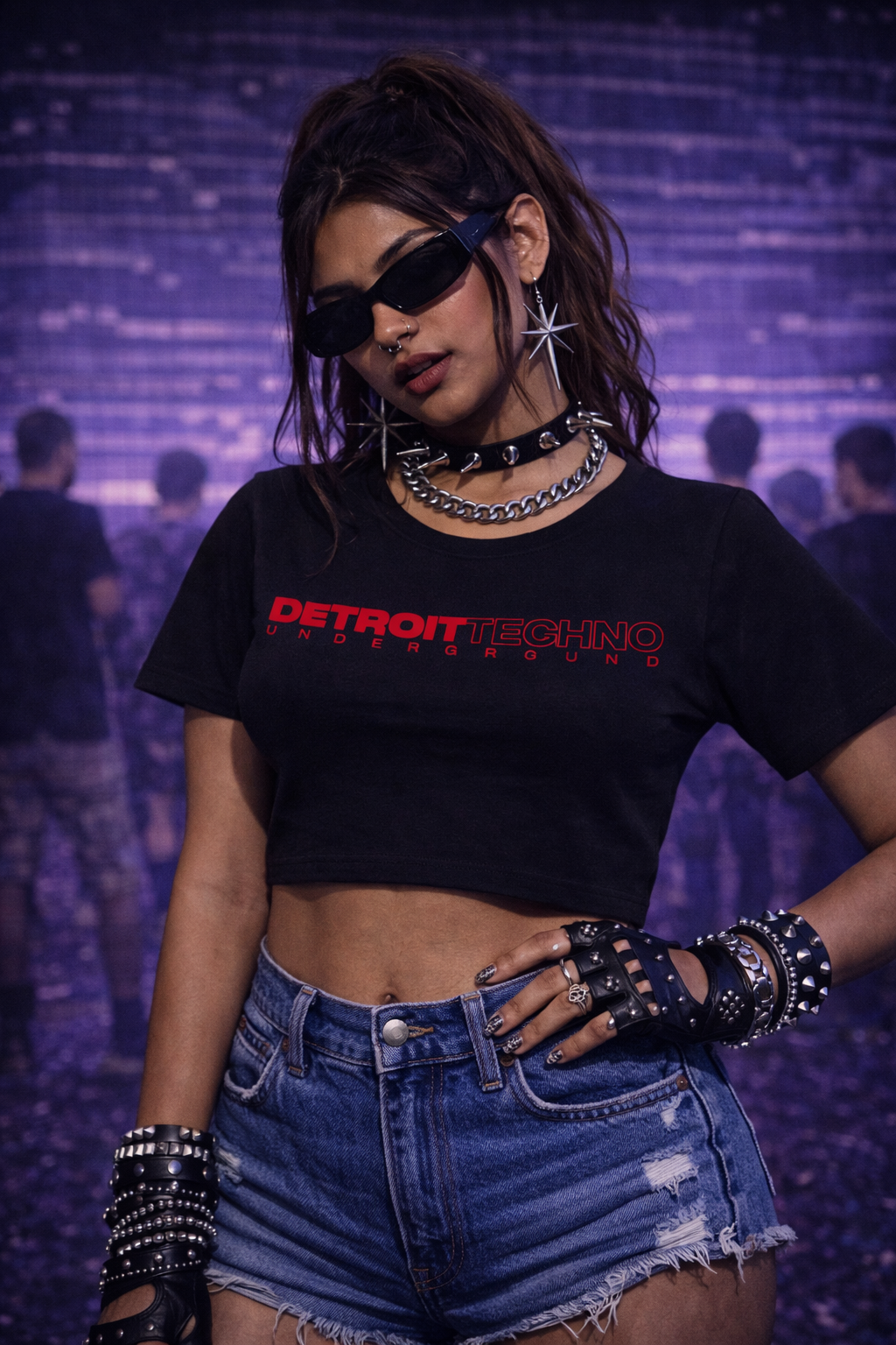 Techno Detroit Techno Crop Top