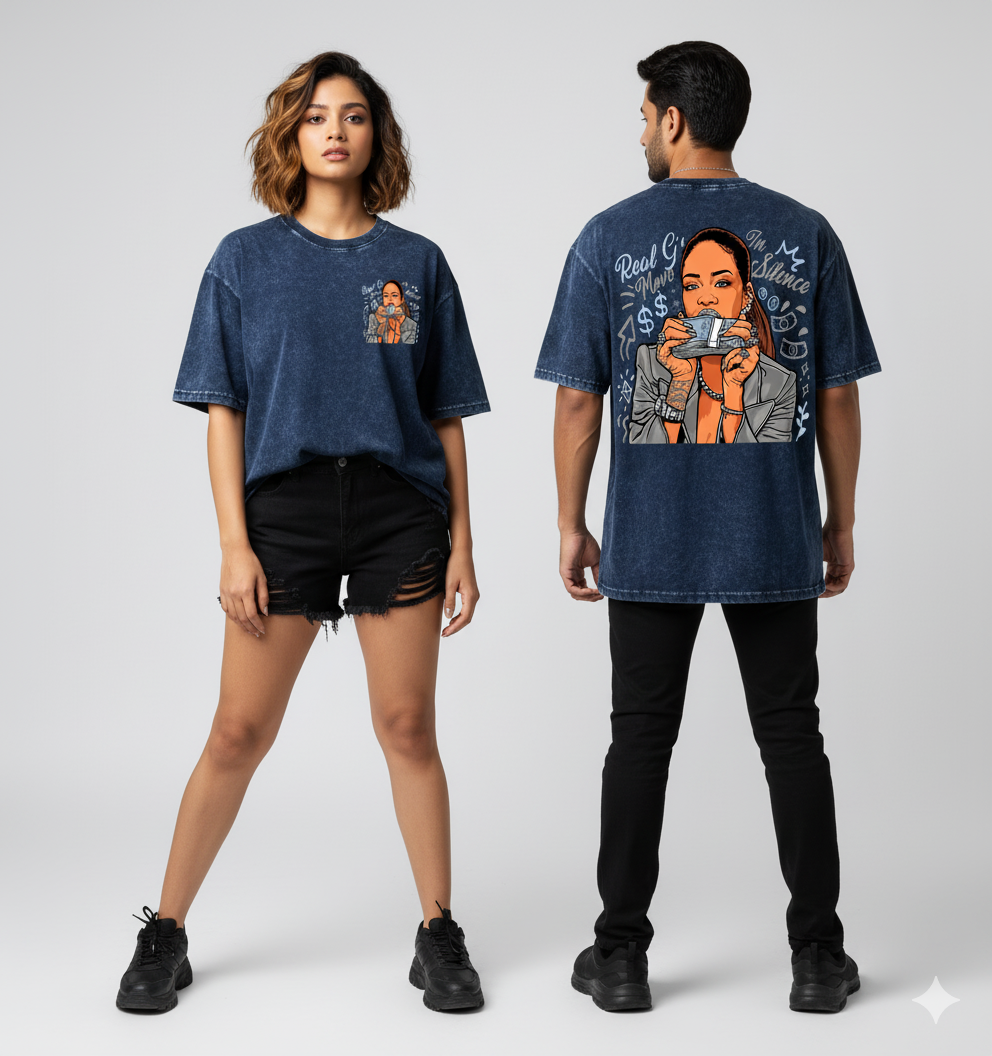 Kanjaraa "Street Style" Oversized T-Shirt - Acid Wash