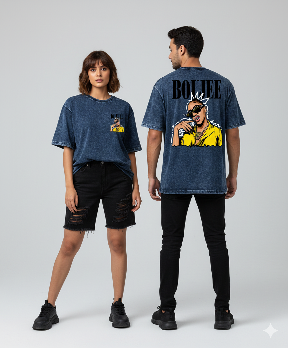 Kanjaraa "Street Style" Oversized T-Shirt - Acid Wash