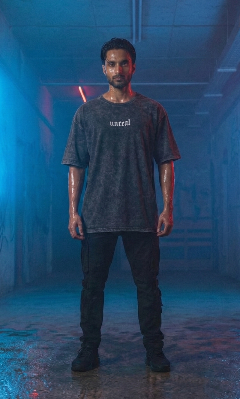 Unreal X Circus Festival Acid Washed Oversized T-shirt