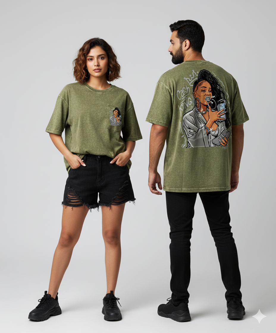 Kanjaraa "Street Style" Oversized T-Shirt - Acid Wash