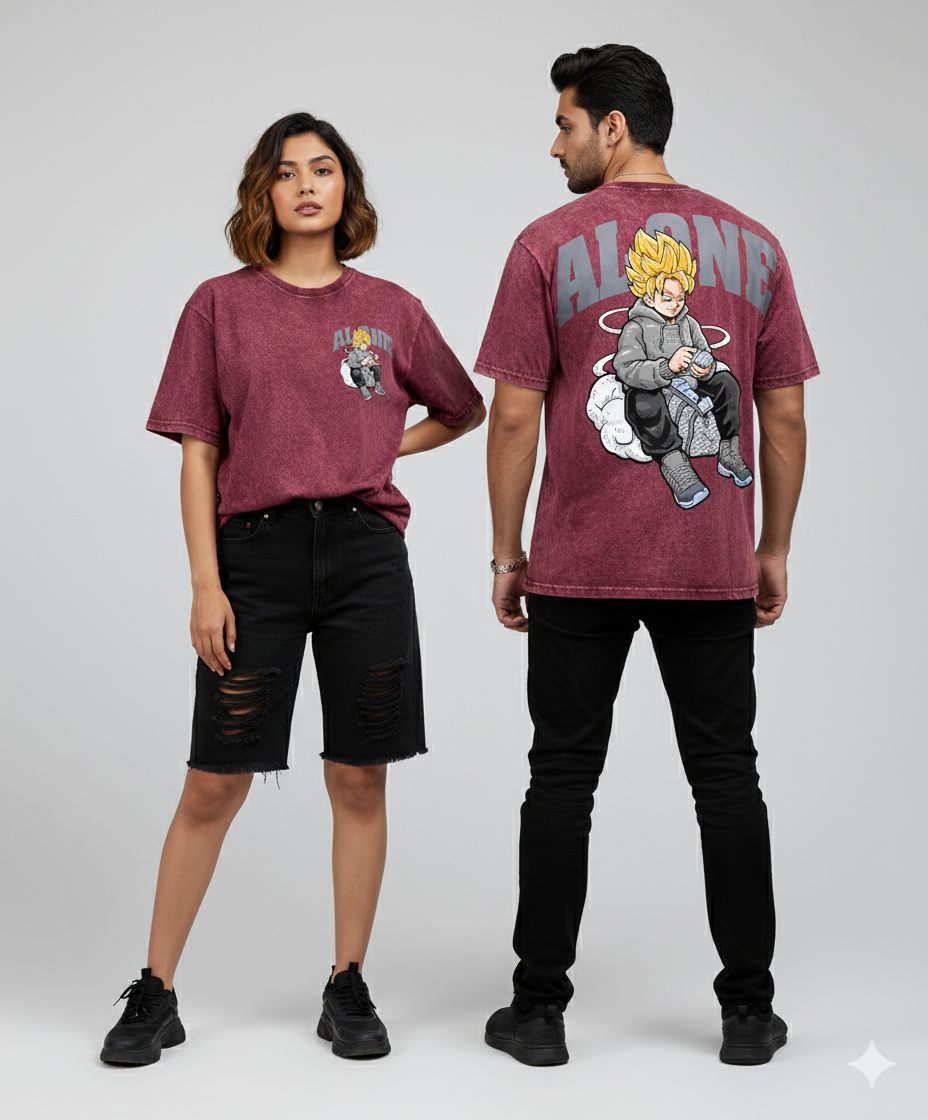 Kanjaraa "Street Style" Oversized T-Shirt - Acid Wash