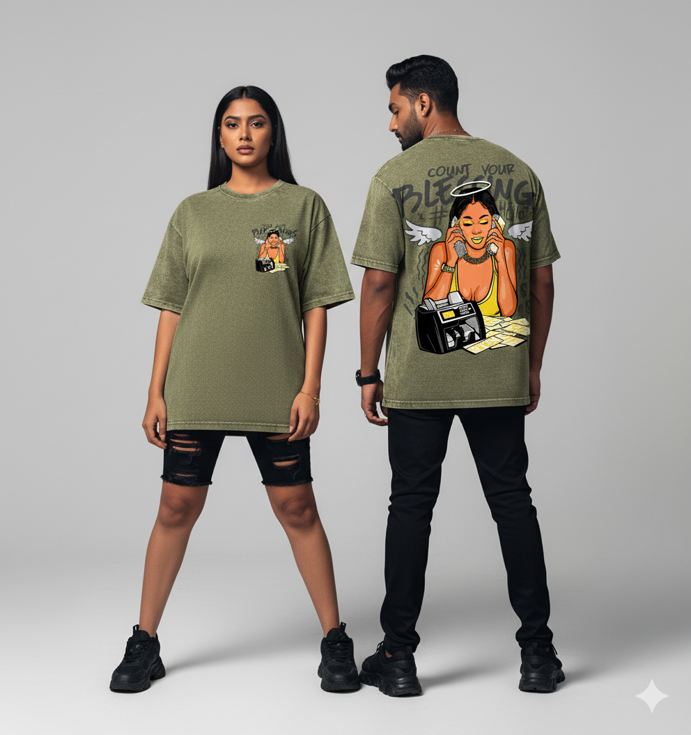 Kanjaraa "Street Style" Oversized T-Shirt - Acid Wash