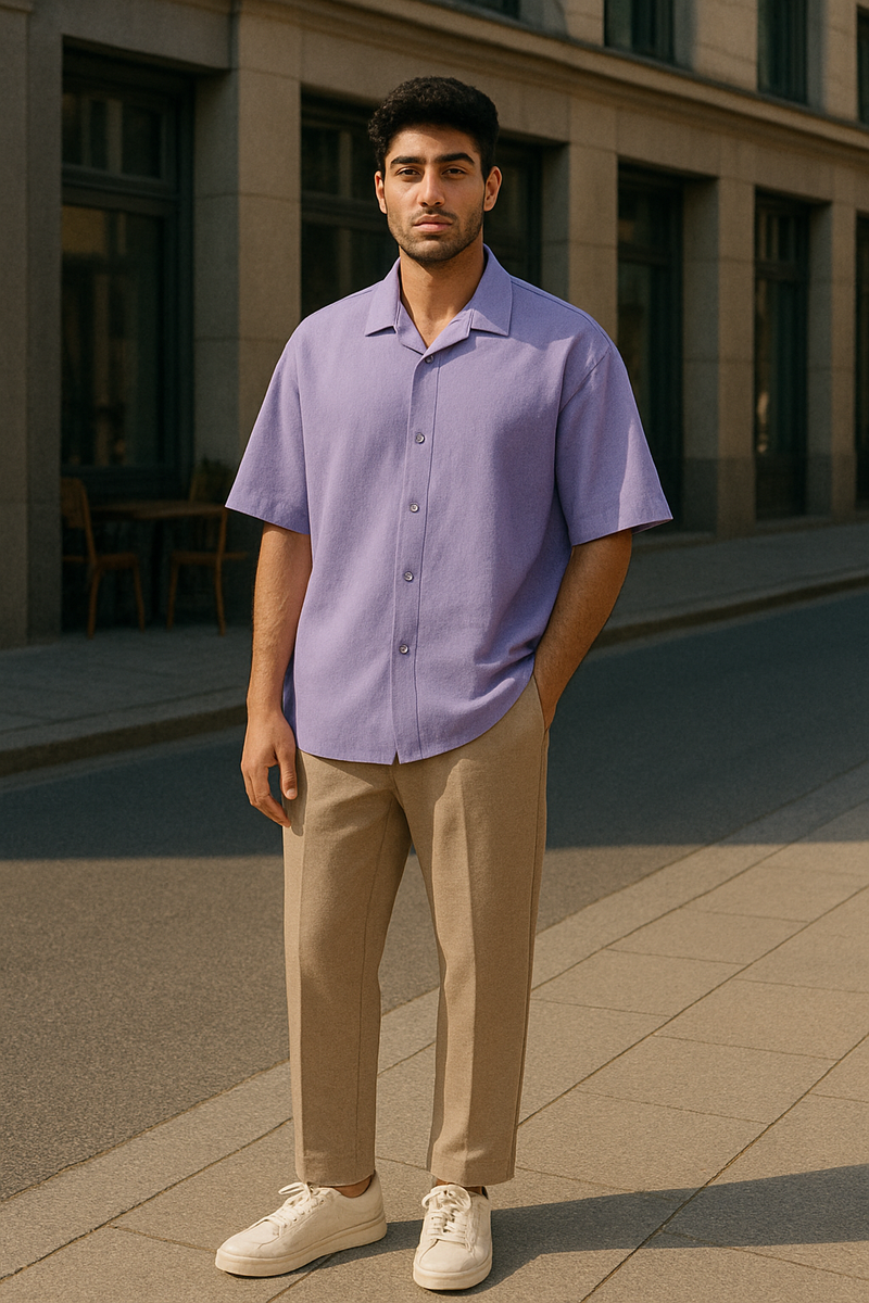 Kanjaraa Chill Drop-Shoulder Shirt - Lavender