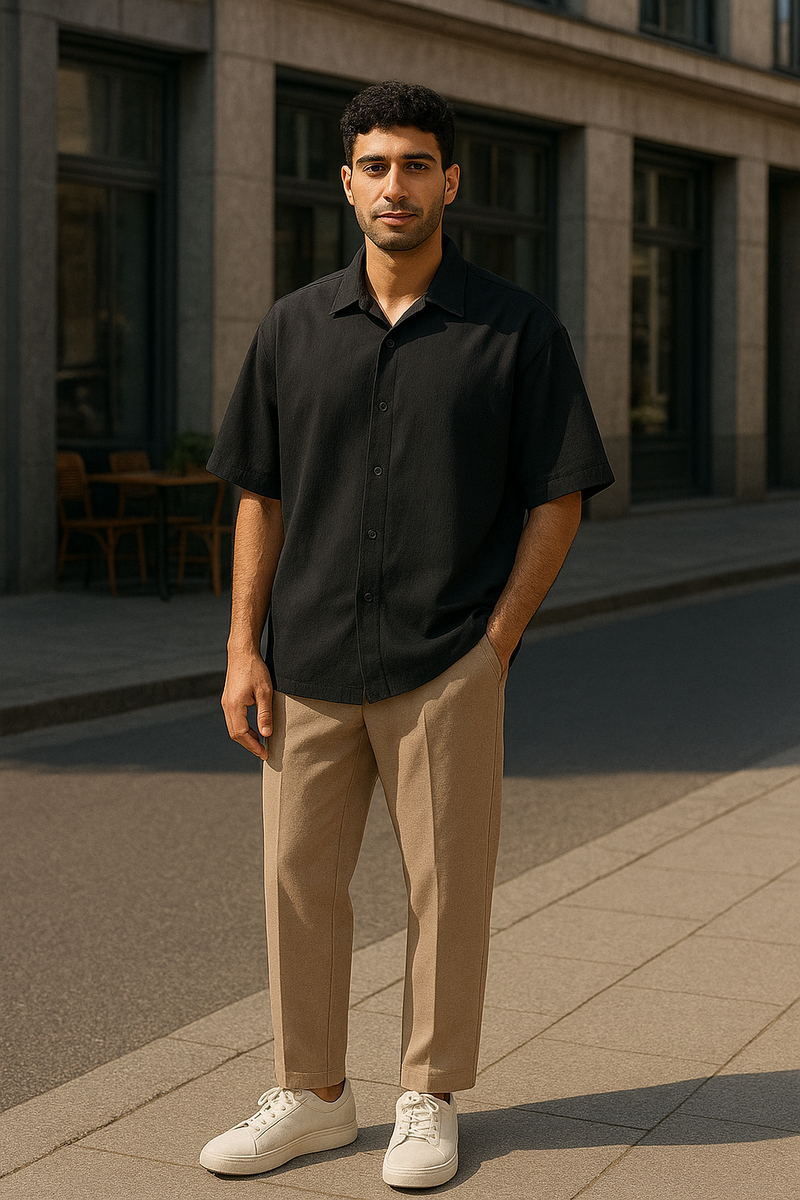 Kanjaraa Chill Drop-Shoulder Shirt - Black