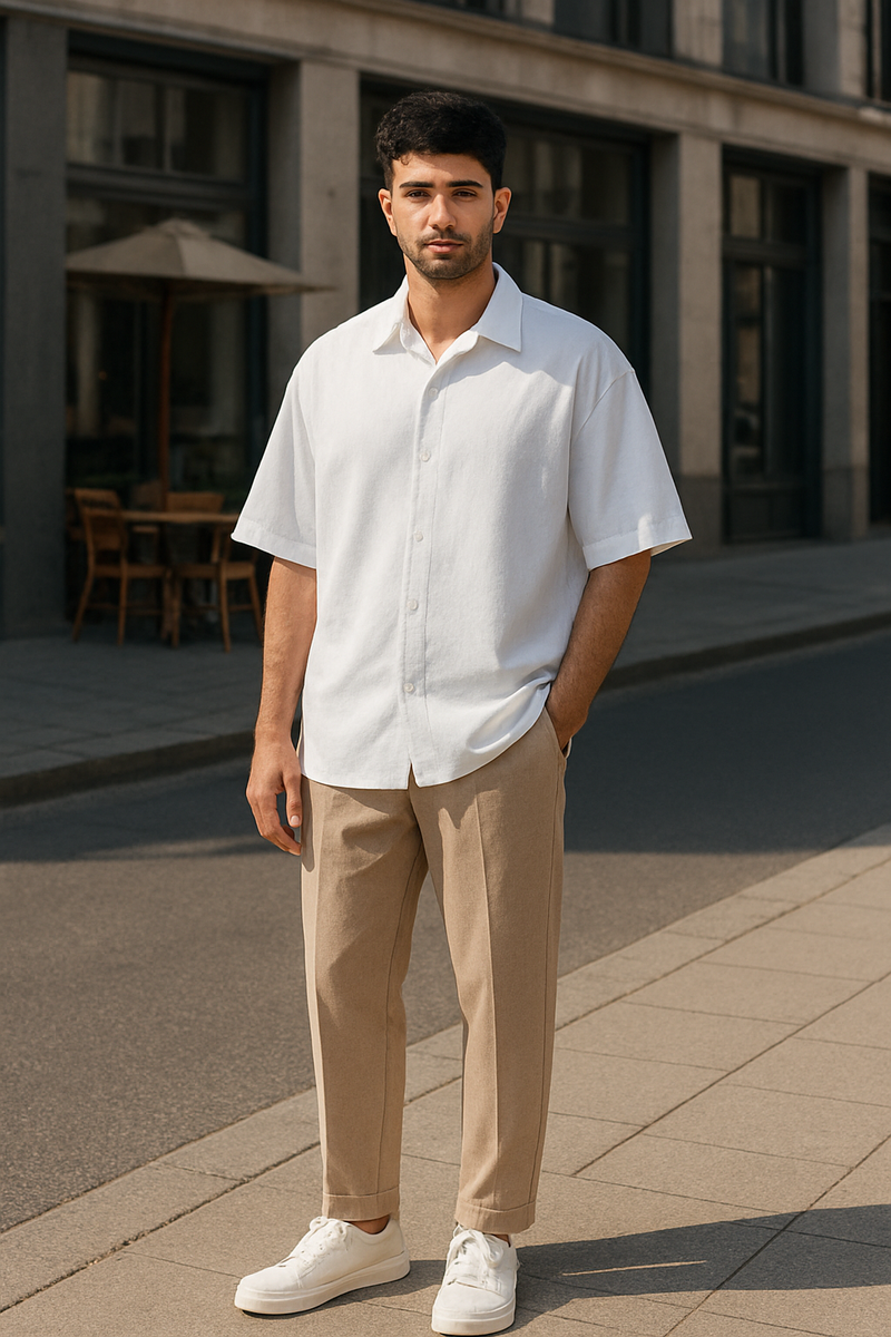 Kanjaraa Chill Drop-Shoulder Shirt - White