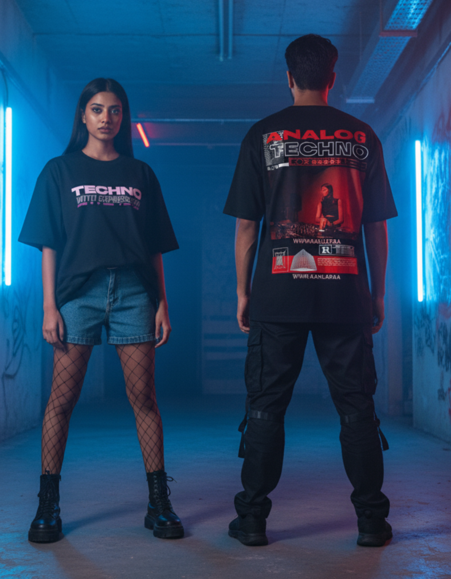 Kanjaraa Analog Techno Oversized T-shirts