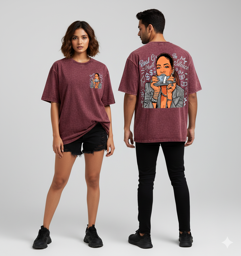 Kanjaraa "Street Style" Oversized T-Shirt - Acid Wash