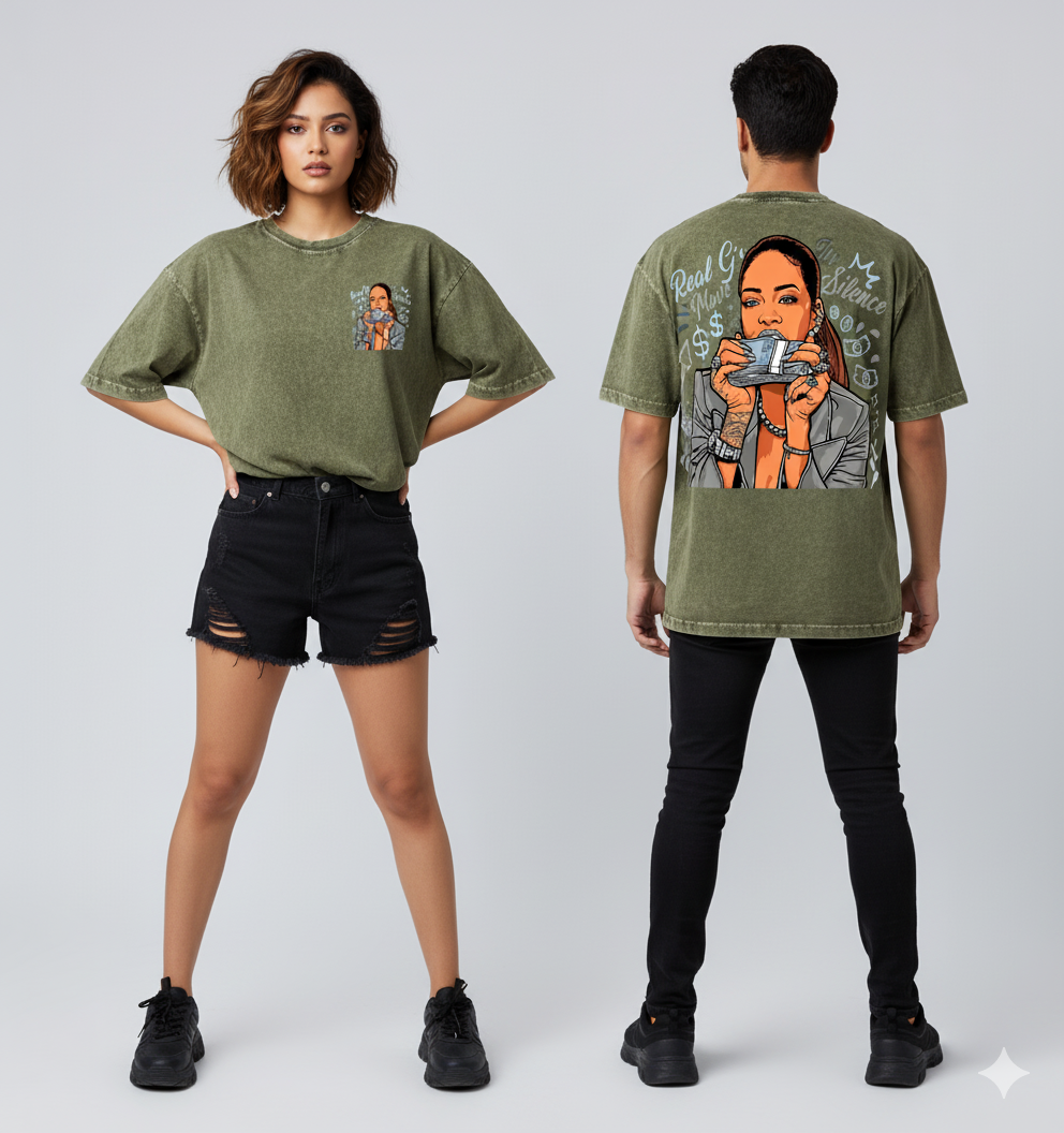 Kanjaraa "Street Style" Oversized T-Shirt - Acid Wash