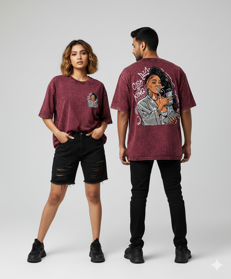 Kanjaraa "Street Style" Oversized T-Shirt - Acid Wash