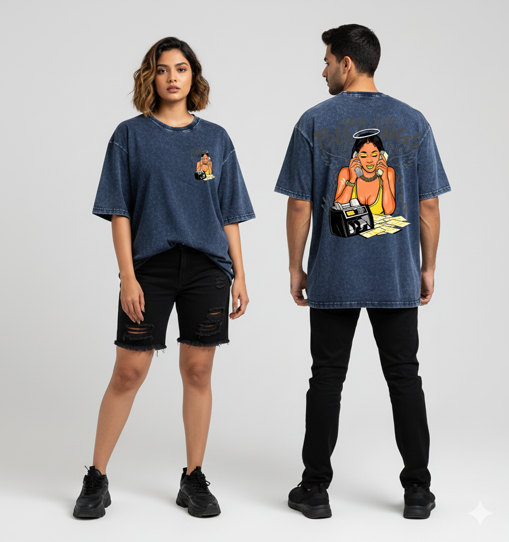 Kanjaraa "Street Style" Oversized T-Shirt - Acid Wash