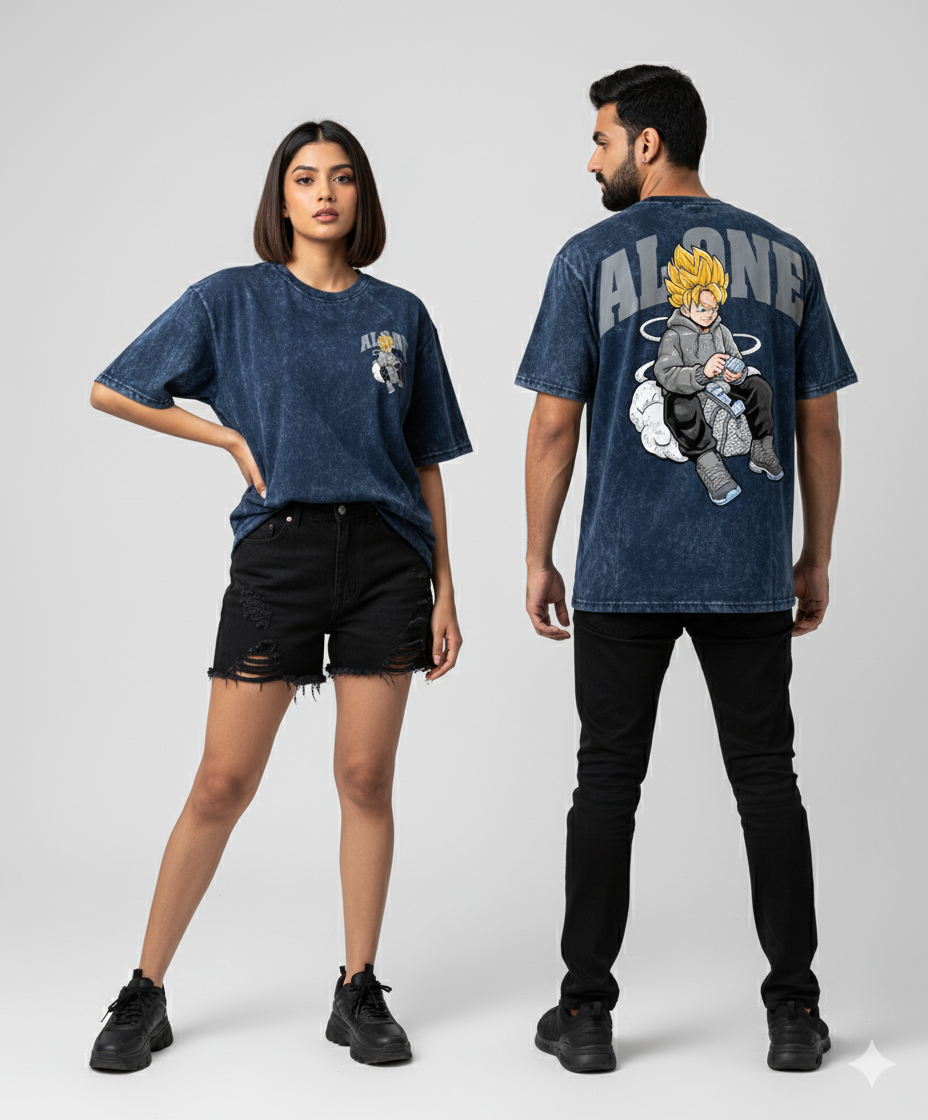 Kanjaraa "Street Style" Oversized T-Shirt - Acid Wash