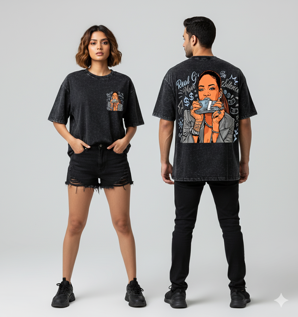 Kanjaraa "Street Style" Oversized T-Shirt - Acid Wash