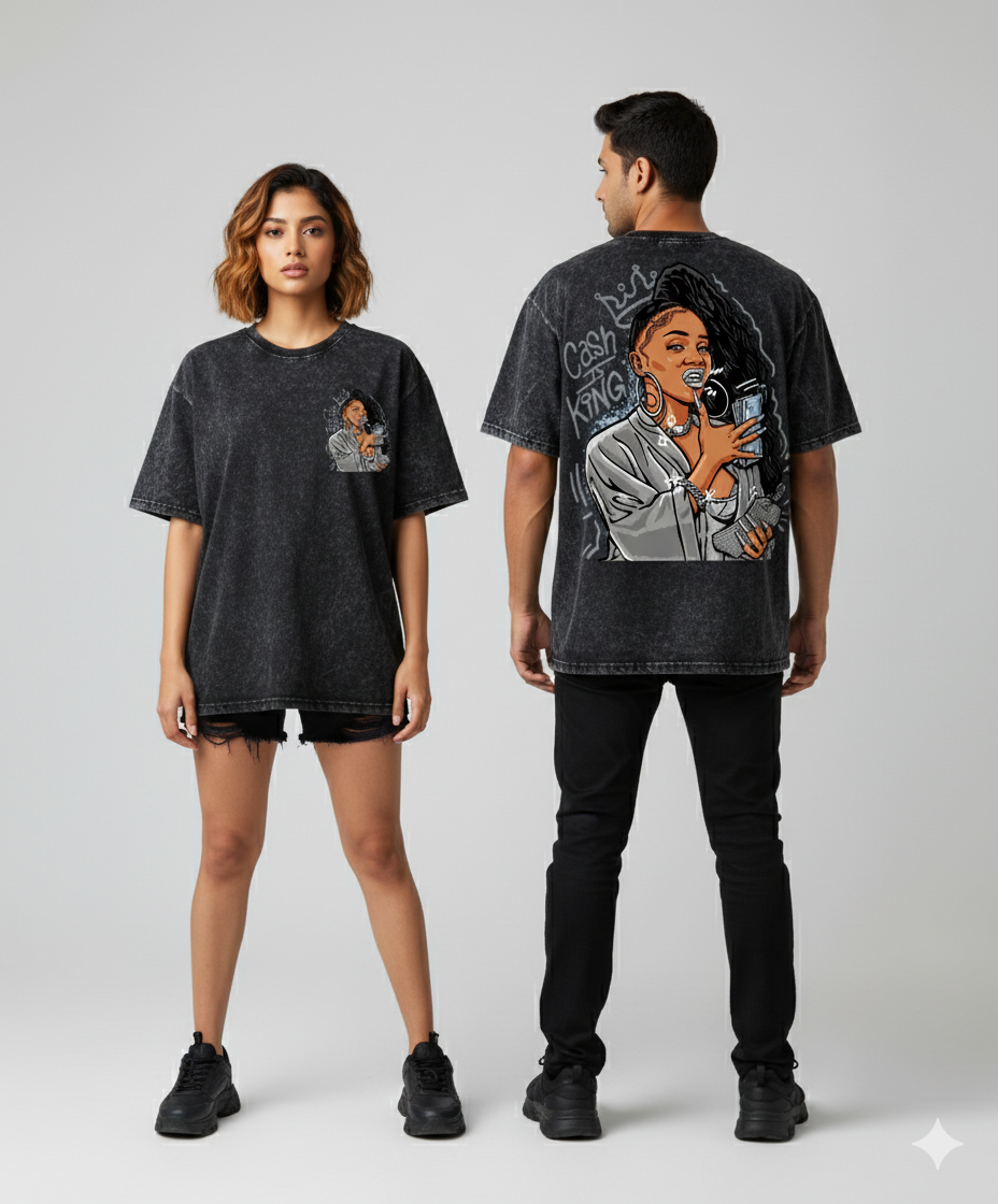 Kanjaraa "Street Style" Oversized T-Shirt - Acid Wash