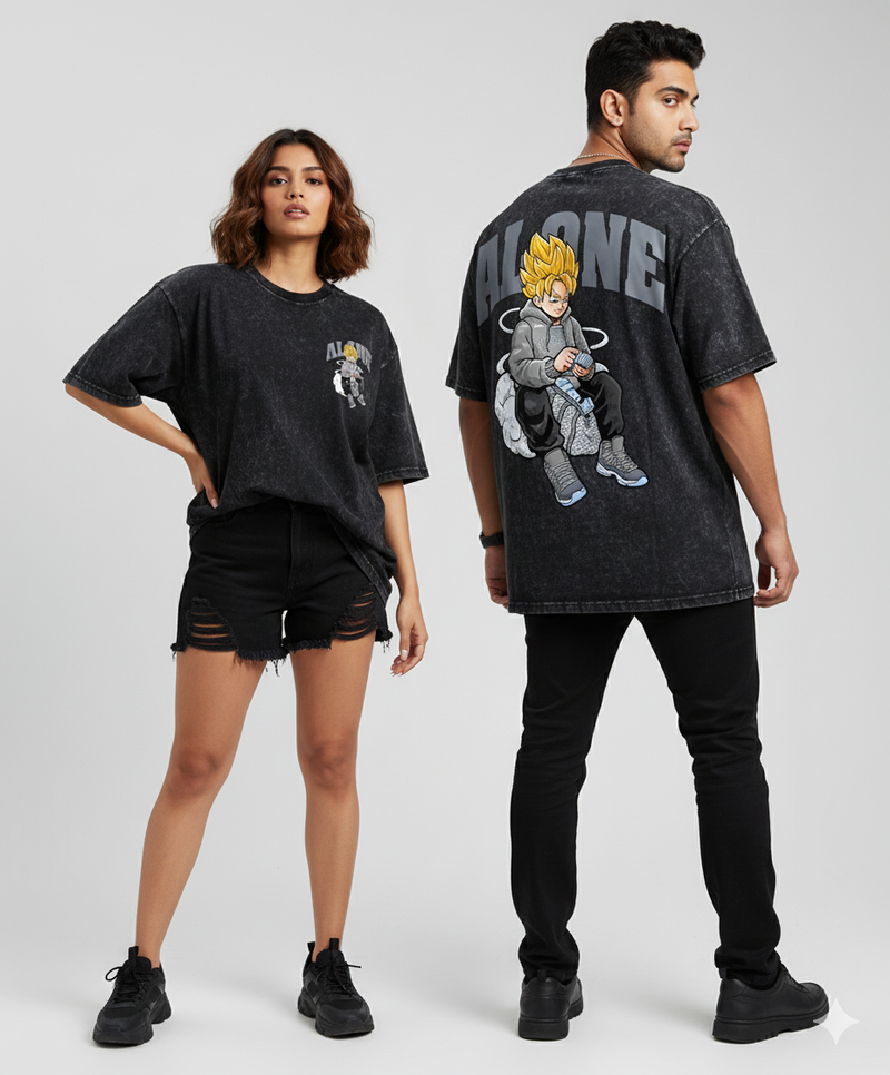 Kanjaraa "Street Style" Oversized T-Shirt - Acid Wash