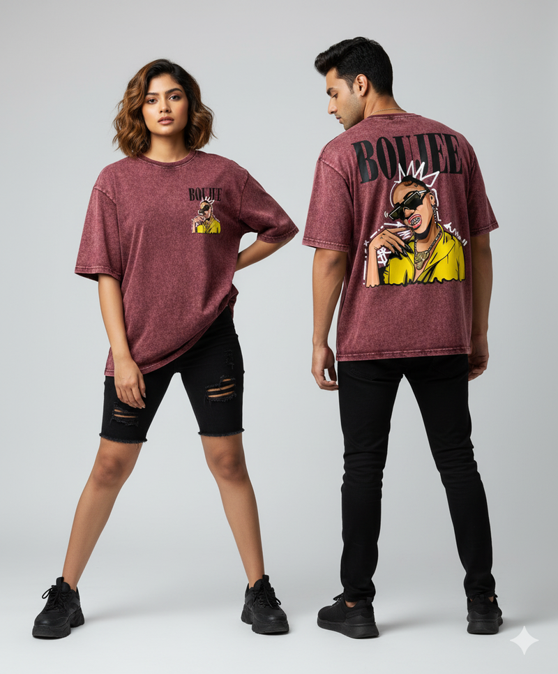 Kanjaraa "Street Style" Oversized T-Shirt - Acid Wash