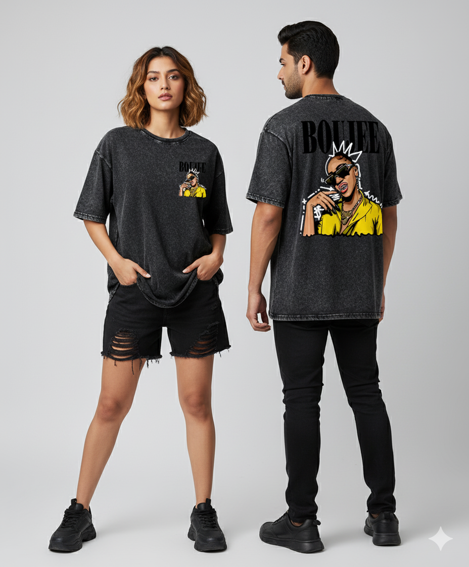 Kanjaraa "Street Style" Oversized T-Shirt - Acid Wash