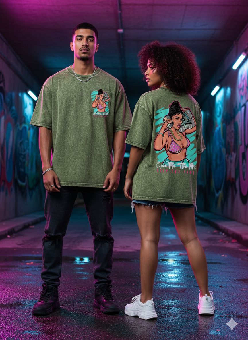 Kanjaraa "Street Style" Oversized T-Shirt - Acid Wash