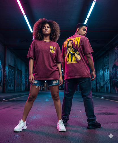 Kanjaraa "Street Style" Oversized T-Shirt - Acid Wash