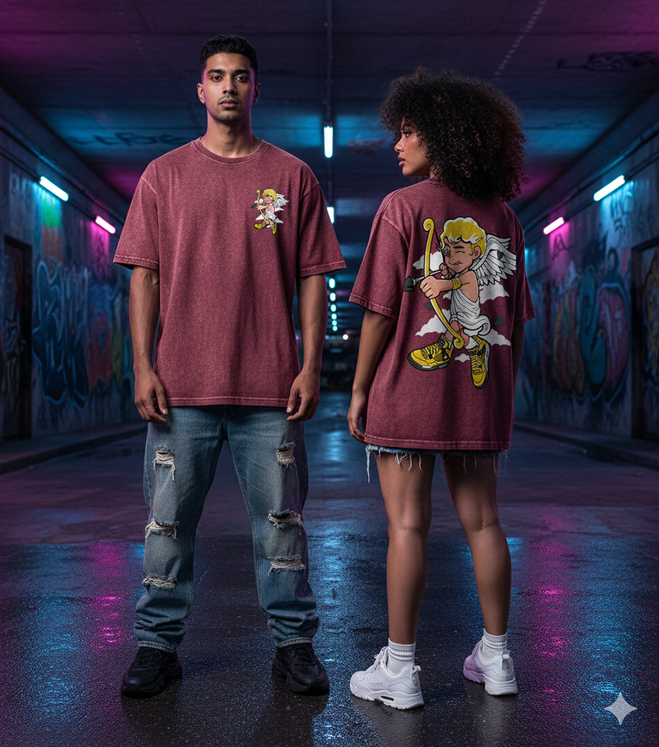 Kanjaraa "Street Style" Oversized T-Shirt - Acid Wash