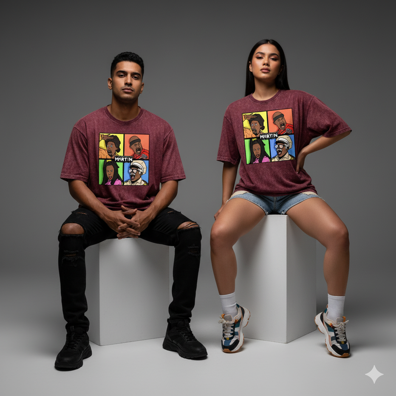 Kanjaraa "Street Style" Oversized T-Shirt - Acid Wash