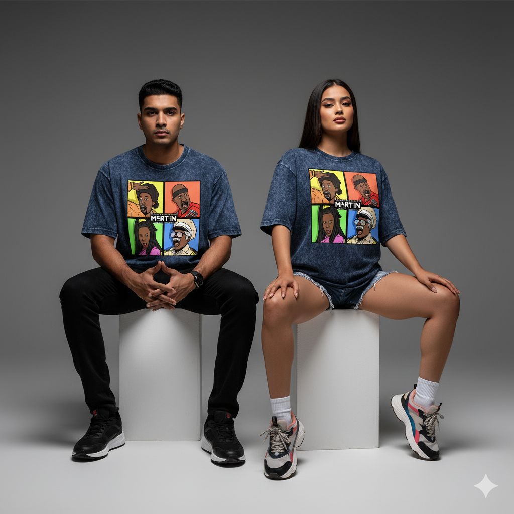 Kanjaraa "Street Style" Oversized T-Shirt - Acid Wash
