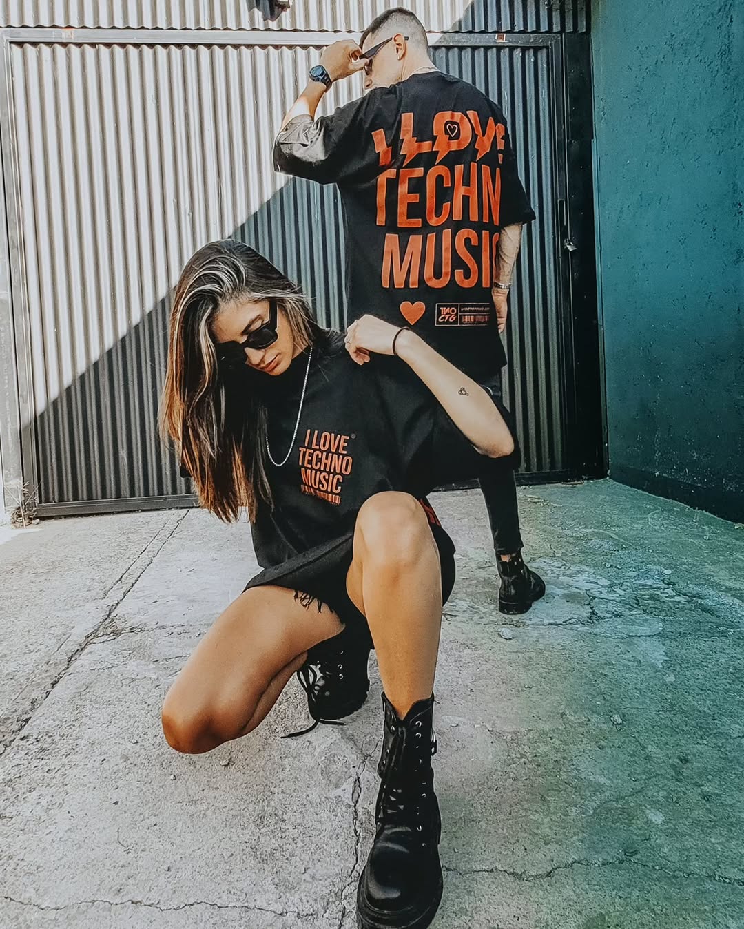 Kanjaraa I Love Techno Music Oversized T-shirt