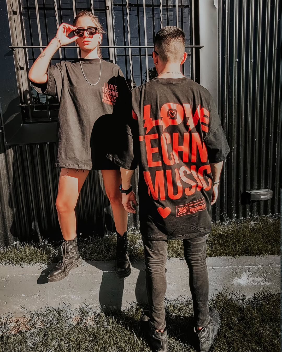 Kanjaraa I Love Techno Music Oversized T-shirt