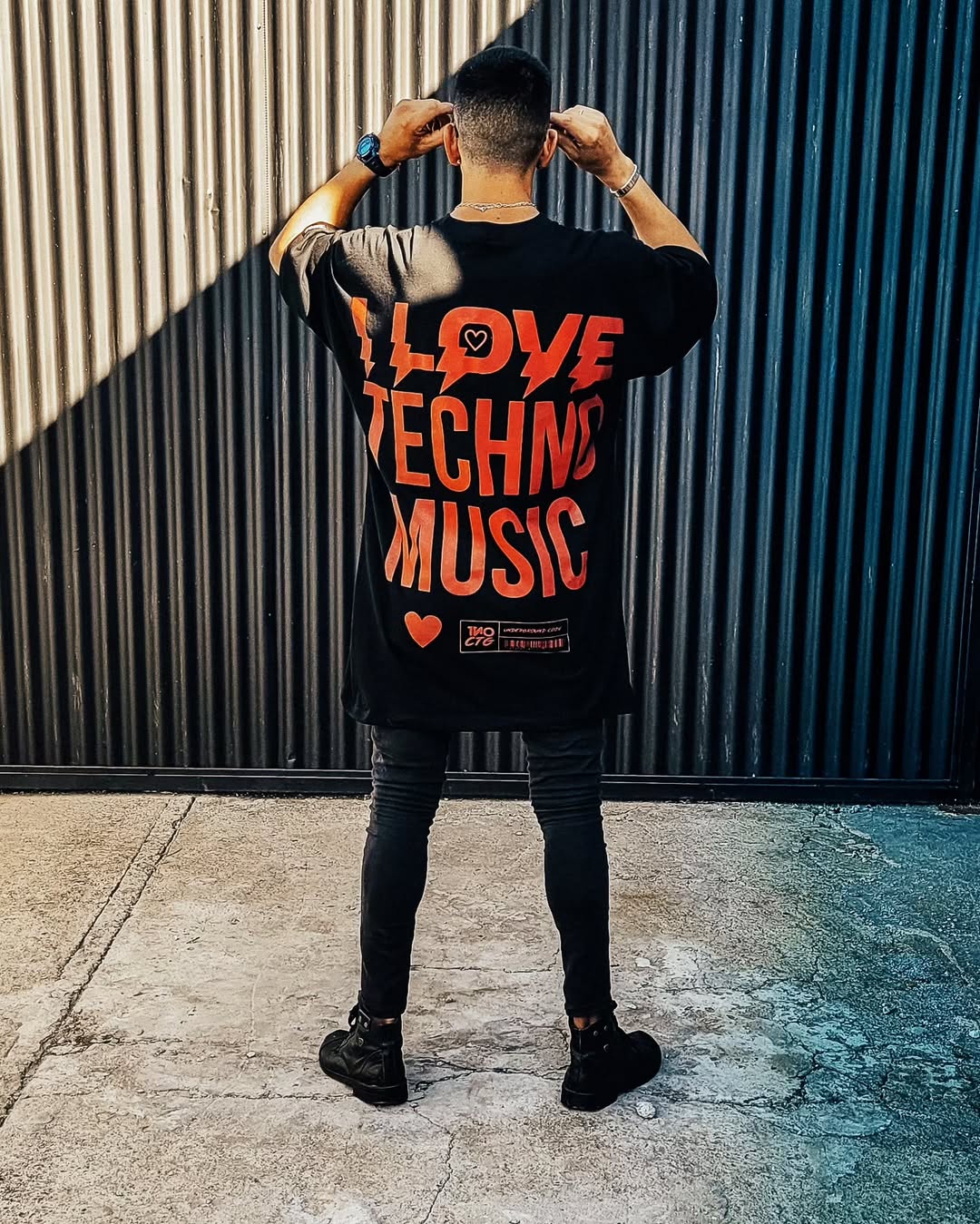 Kanjaraa I Love Techno Music Oversized T-shirt